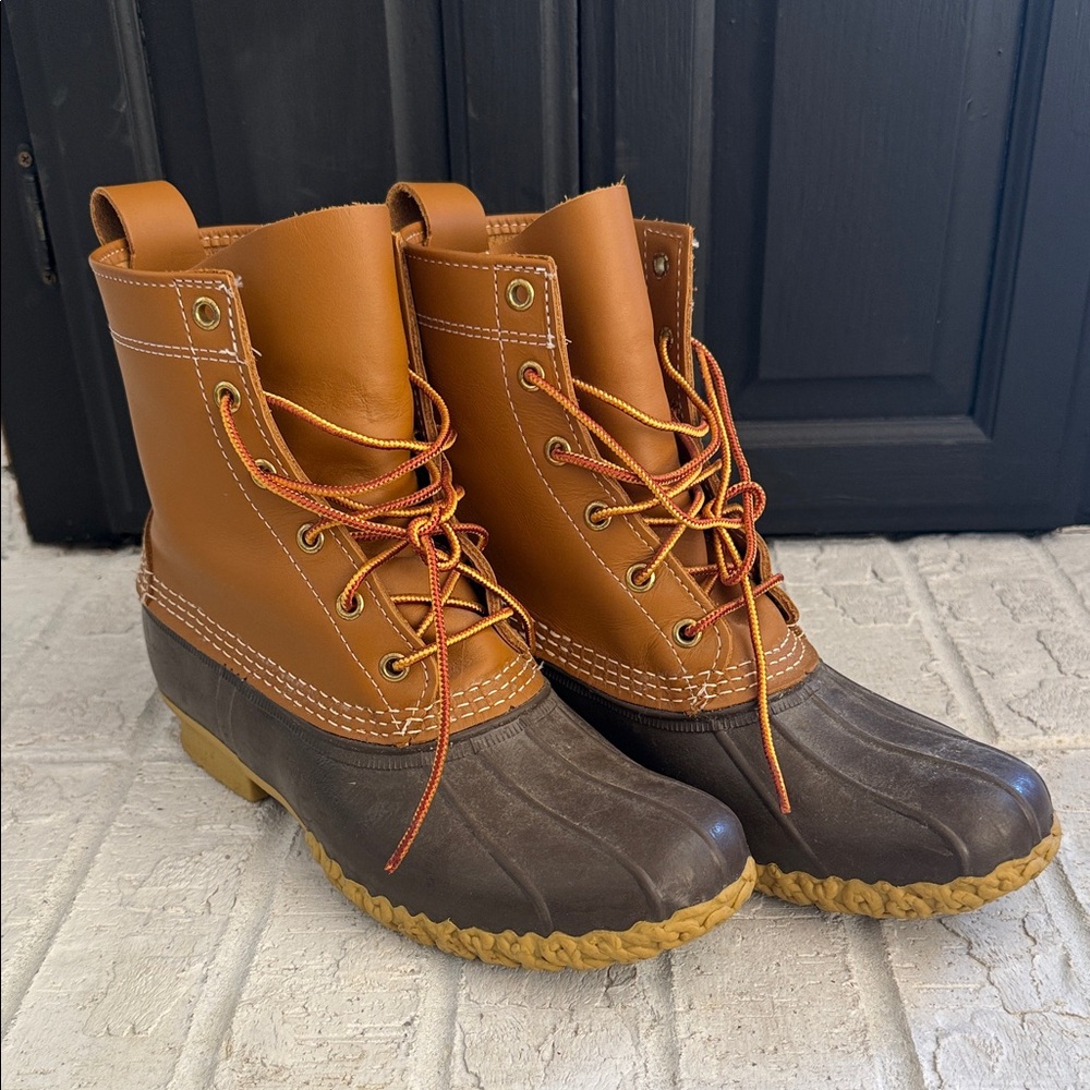 L.L. Bean Brown and Tan Rain Boots
